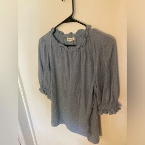 BeachLunchLounge short sleeve blouse in size small blue in color